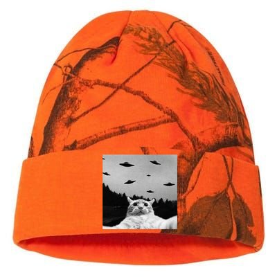 Alien UFO Funny Cat Selfie Kati Licensed 12" Camo Beanie