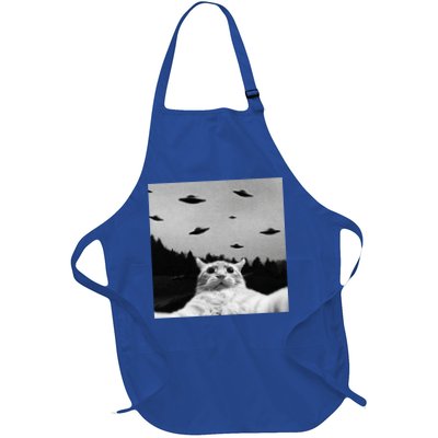Alien UFO Funny Cat Selfie Apron