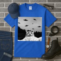 Alien UFO Funny Cat Selfie Tall T-Shirt