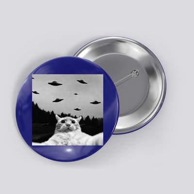 Alien UFO Funny Cat Selfie Button
