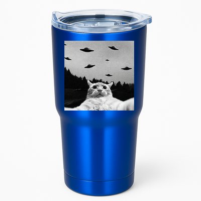 Alien UFO Funny Cat Selfie Tumbler