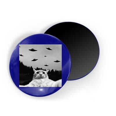 Alien UFO Funny Cat Selfie Magnet