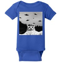 Alien UFO Funny Cat Selfie Baby Bodysuit