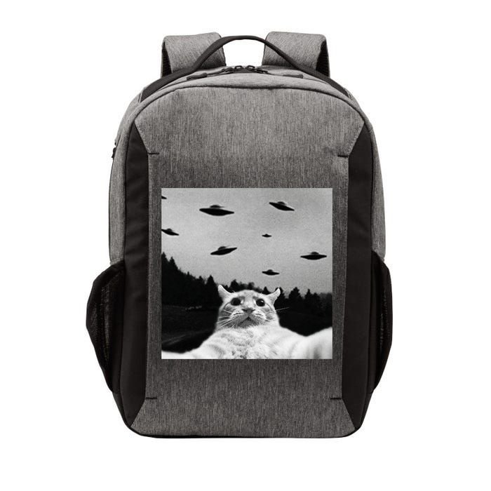 Alien UFO Funny Cat Selfie Vector Backpack