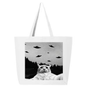 Alien UFO Funny Cat Selfie 25L Jumbo Tote