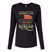 American Us Flag Constitution Of The Usa Needs To Be Reread Womens Cotton Relaxed Long Sleeve T-Shirt