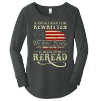 American Us Flag Constitution Of The Usa Needs To Be Reread Women's Perfect Tri Tunic Long Sleeve Shirt