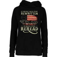 American Us Flag Constitution Of The Usa Needs To Be Reread Womens Funnel Neck Pullover Hood