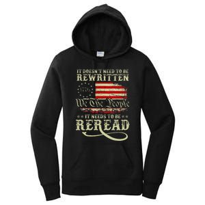 American Us Flag Constitution Of The Usa Needs To Be Reread Women's Pullover Hoodie