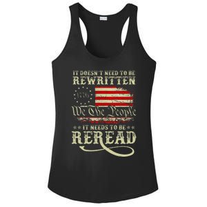 American Us Flag Constitution Of The Usa Needs To Be Reread Ladies PosiCharge Competitor Racerback Tank