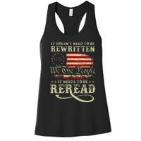 American Us Flag Constitution Of The Usa Needs To Be Reread Women's Racerback Tank