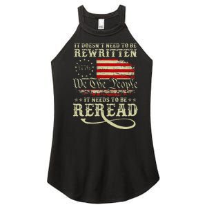 American Us Flag Constitution Of The Usa Needs To Be Reread Women's Perfect Tri Rocker Tank