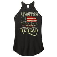 American Us Flag Constitution Of The Usa Needs To Be Reread Women's Perfect Tri Rocker Tank