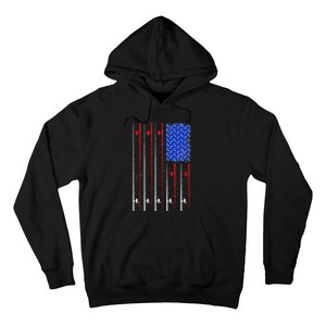 American US Flag Fishing Rod Fisherman Top For Him Hoodie