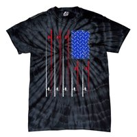 American US Flag Fishing Rod Fisherman Top For Him Tie-Dye T-Shirt