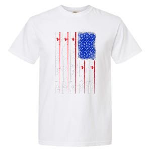 American US Flag Fishing Rod Fisherman Top For Him Garment-Dyed Heavyweight T-Shirt