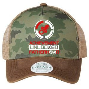 Achievet Unlocked Fatherhood Funny New Dad Funny Gift Legacy Tie Dye Trucker Hat