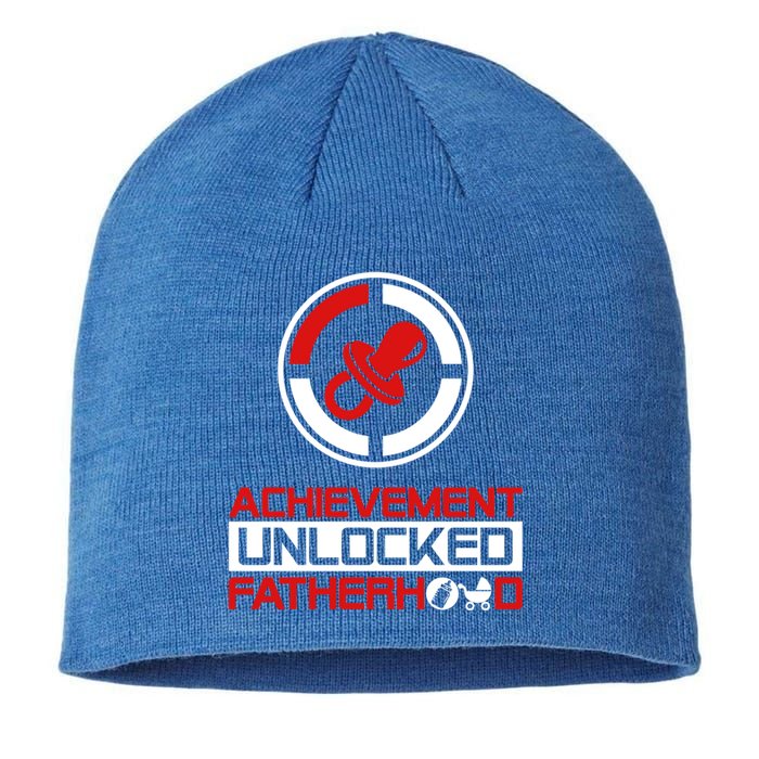 Achievet Unlocked Fatherhood Funny New Dad Funny Gift Sustainable Beanie