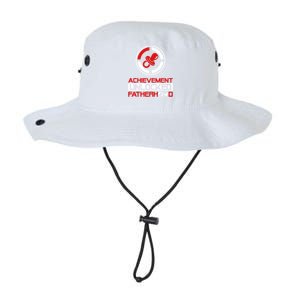 Achievet Unlocked Fatherhood Funny New Dad Funny Gift Legacy Cool Fit Booney Bucket Hat