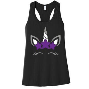 Asexual Unicorn Face Lgbtq Pride Flag Ally Women's Racerback Tank