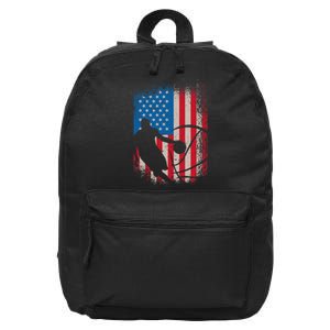 American USA flag basketball for basketball player 16 in Basic Backpack