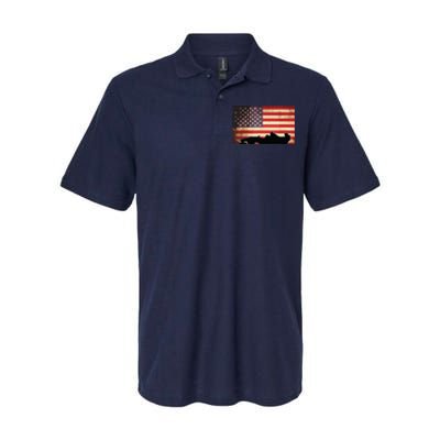 American USA Flag Indy Car Fan Lover Racecar Formula Gift Softstyle Adult Sport Polo