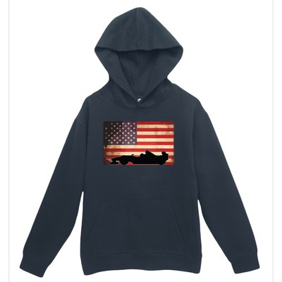 American USA Flag Indy Car Fan Lover Racecar Formula Gift Urban Pullover Hoodie