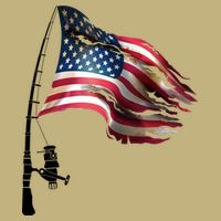 American USA Flag Fishing Pole Hoodie