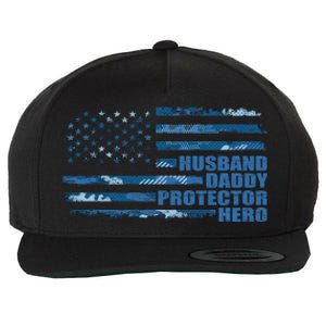 American Usa Flag Camouflage Husbanddaddyprotectorhero Cool Gift Wool Snapback Cap