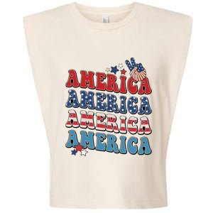 America USA Fourth Of July 4th For Men Women And Boy Garment-Dyed Women's Muscle Tee