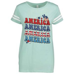 America USA Fourth Of July 4th For Men Women And Boy Enza Ladies Jersey Football T-Shirt