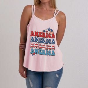 America USA Fourth Of July 4th For Men Women And Boy Women's Strappy Tank