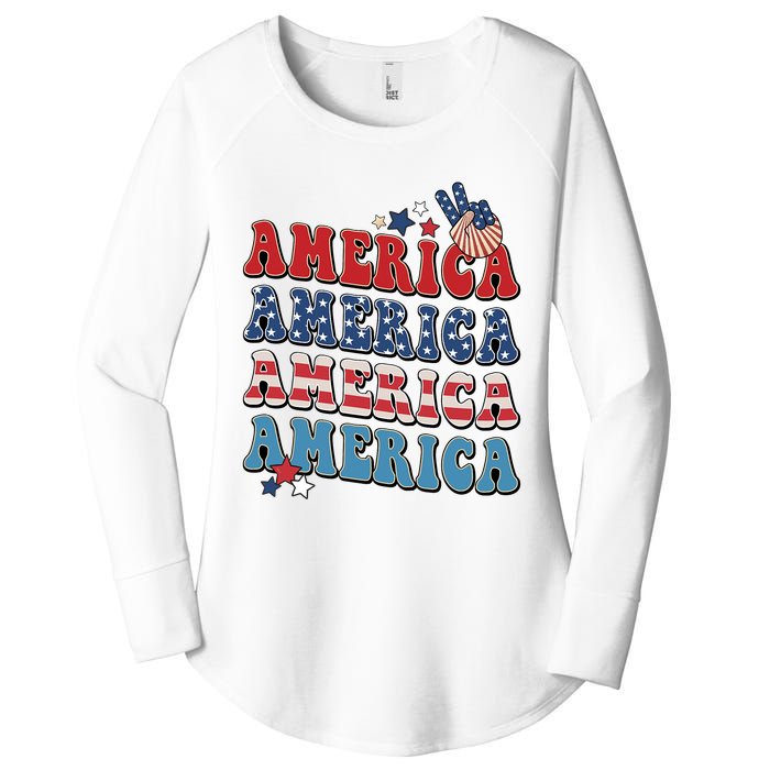 America USA Fourth Of July 4th For Men Women And Boy Women's Perfect Tri Tunic Long Sleeve Shirt