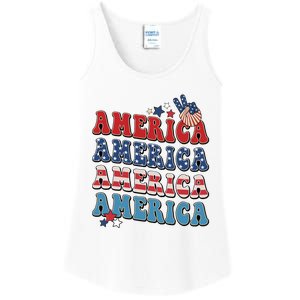 America USA Fourth Of July 4th For Men Women And Boy Ladies Essential Tank