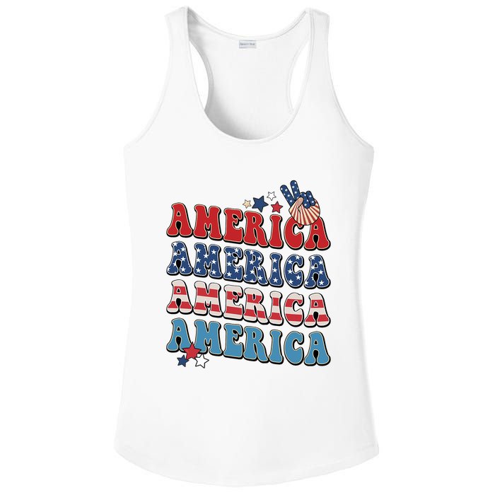 America USA Fourth Of July 4th For Men Women And Boy Ladies PosiCharge Competitor Racerback Tank