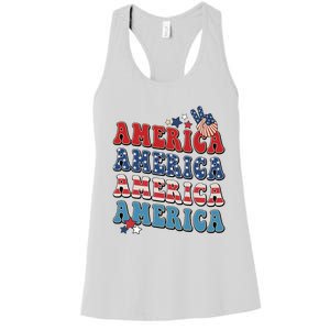 America USA Fourth Of July 4th For Men Women And Boy Women's Racerback Tank