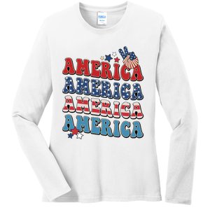 America USA Fourth Of July 4th For Men Women And Boy Ladies Long Sleeve Shirt