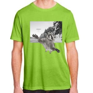 Alien UFO Funny Raccoon Reaching, Funny Raccoon Alien Adult ChromaSoft Performance T-Shirt