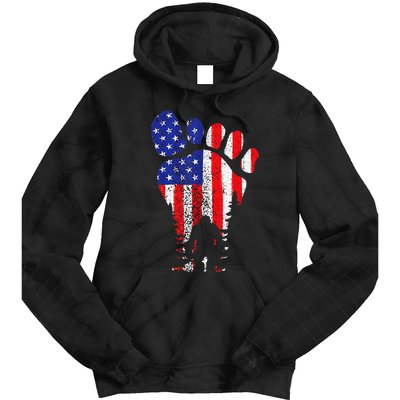 American USA Flag Bigfoot Sasquatch Patriotic 4th of July Tie Dye Hoodie