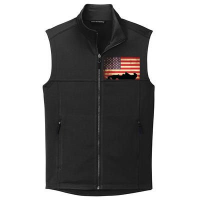 American USA Flag Indy Car Fan Lover Racecar Formula Gift Collective Smooth Fleece Vest