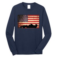 American USA Flag Indy Car Fan Lover Racecar Formula Gift Long Sleeve Shirt