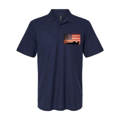 American USA Flag Indy Car Fan Lover Racecar Formula Gift Softstyle Adult Sport Polo