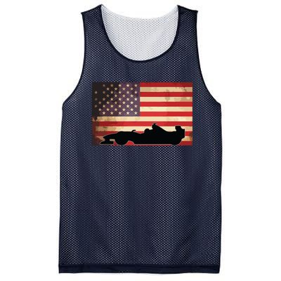 American USA Flag Indy Car Fan Lover Racecar Formula Gift Mesh Reversible Basketball Jersey Tank