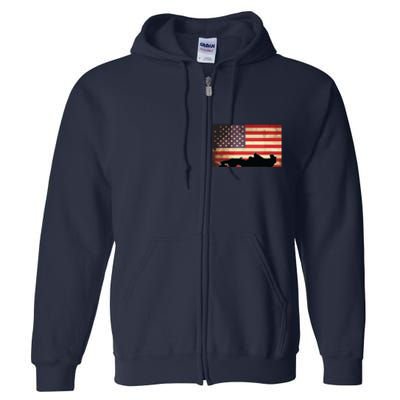 American USA Flag Indy Car Fan Lover Racecar Formula Gift Full Zip Hoodie