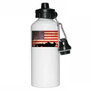 American USA Flag Indy Car Fan Lover Racecar Formula Gift Aluminum Water Bottle