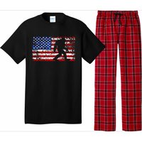 American USA Flag Bigfoot Sasquatch Patriotic 4th of July Pajama Set