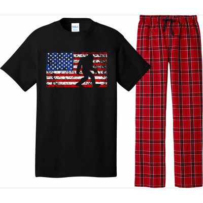 American USA Flag Bigfoot Sasquatch Patriotic 4th of July Pajama Set