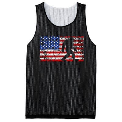 American USA Flag Bigfoot Sasquatch Patriotic 4th of July Mesh Reversible Basketball Jersey Tank