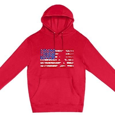 American USA Flag Bigfoot Sasquatch Patriotic 4th of July Premium Pullover Hoodie