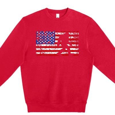 American USA Flag Bigfoot Sasquatch Patriotic 4th of July Premium Crewneck Sweatshirt